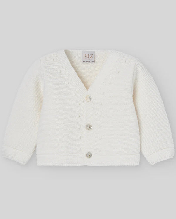 PAZ RODRIGUEZ CARDIGAN IN LANA PANNA "ESENCIAL"