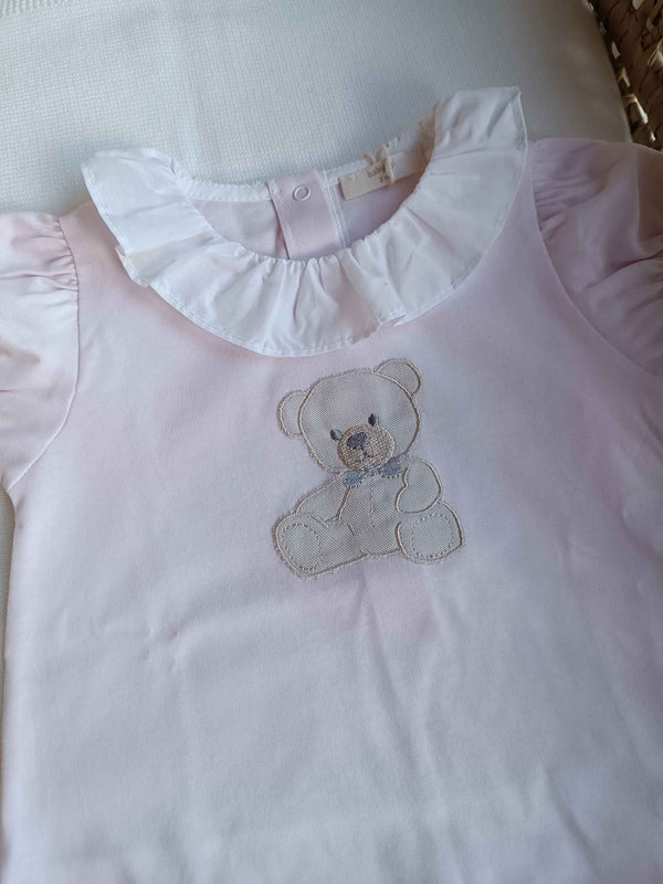 BABYGI PAGLIACCETTO ORSETTO ROSA MEZZA MANICA
