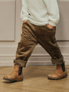 LIL ATELIER PANTALONE VELLUTO A COSTE SEPIA TINT