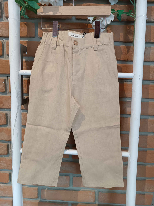 LIL ATELIER PANTALONE LINO BEIGE