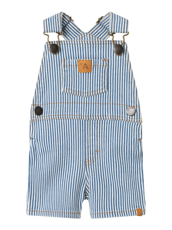 LIL ATELIER SALOPETTE A RIGHE ZEN BLUE /COCONUT MILK