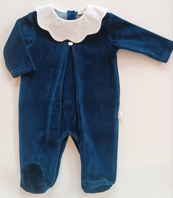 BABYGI TUTINA CINIGLIA NAVY/BLU E COLLO NUVOLA BIANCO