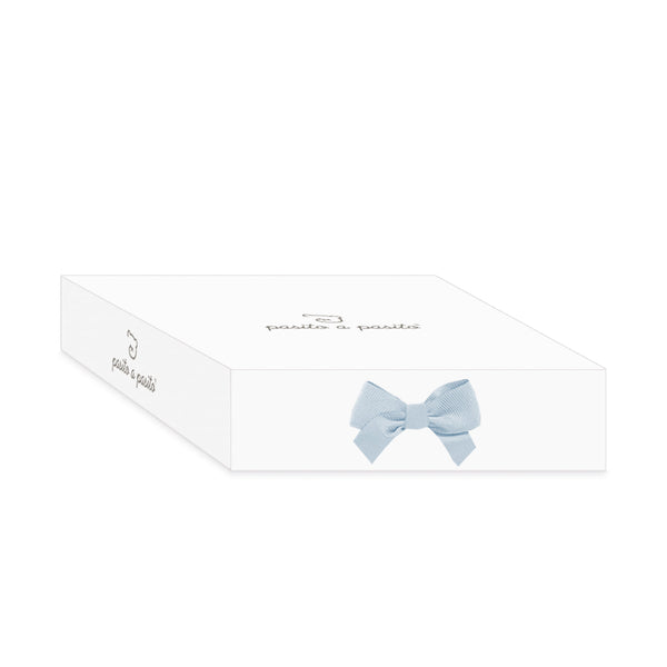 PASITO A PASITO SET MAGLIA IN TRICOT + CULOTTE + BODY BAMBULA AZZURRO 0-1 MESE