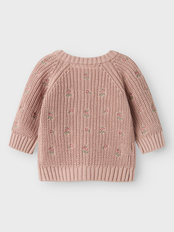 LIL ATELIER CARDIGAN ROSE RICAMATO