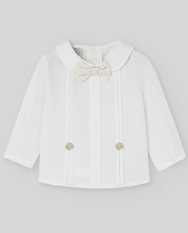 PAZ RODRIGUEZ COMPLETO CAMICIA+PANTALONE VELLUTO BEIGE