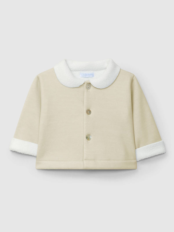 LARANJINHA GIACCA IN JERSEY DOPPIO CON INTERNO PELLICCIA BEIGE I5069