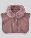 PAZ RODRIGUEZ PONCHO "ESENCIAL" CON PELLICCIA ROSA BLUSH