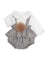 BARCELLINO PAGLIACCETTO CON CAMICIA A BODY E POMPOM DI VOLPE 125413