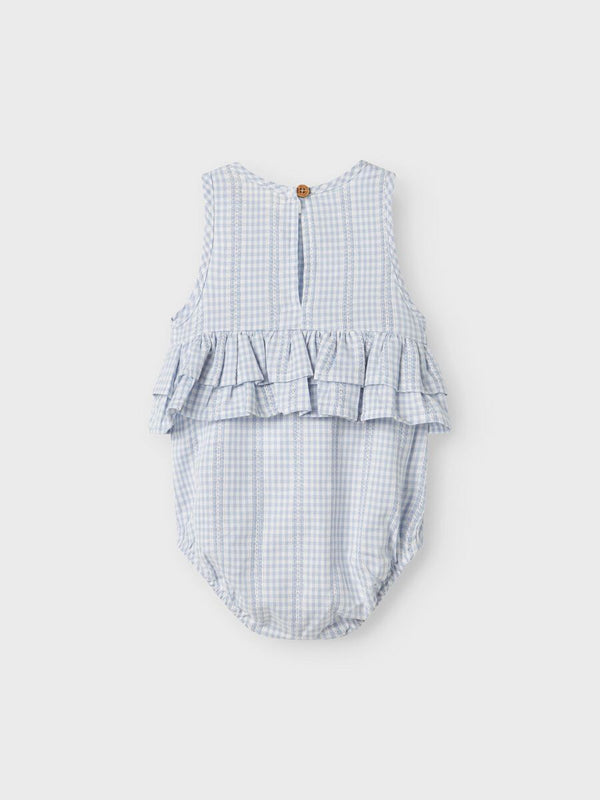 LIL ATELIER PAGLIACCETTO CON VOLANT AZZURRO