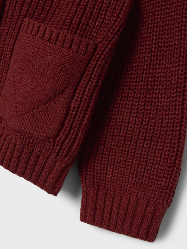 LIL ATELIER CARDIGAN RUGGINE CON TASCHINE