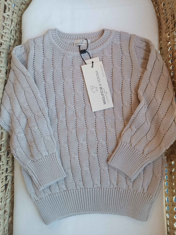 MAGLIFICIO DI VERONA MAGLIA TRECCE TORTORA