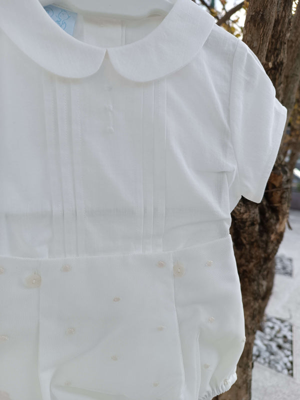 GRANLEI COMPLETO 2PZ CAMICIA E COULOTTE PANNA