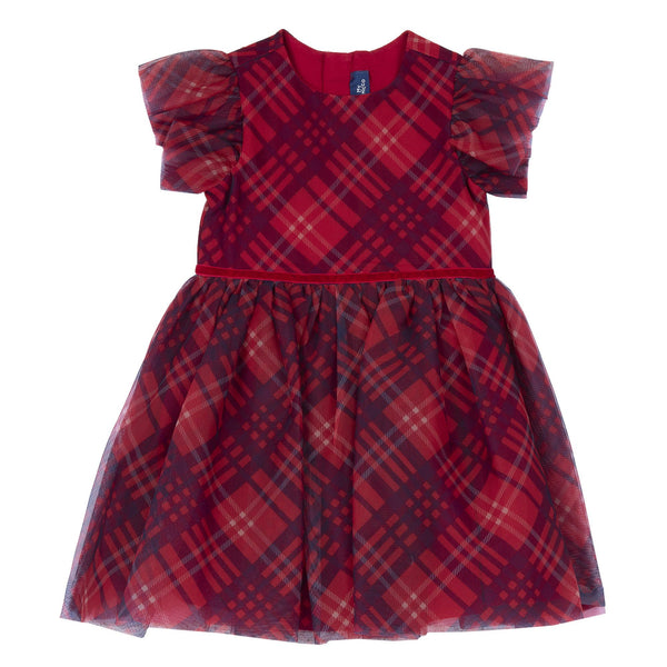 CHICCO ABITO TULLE TARTAN ROSSO