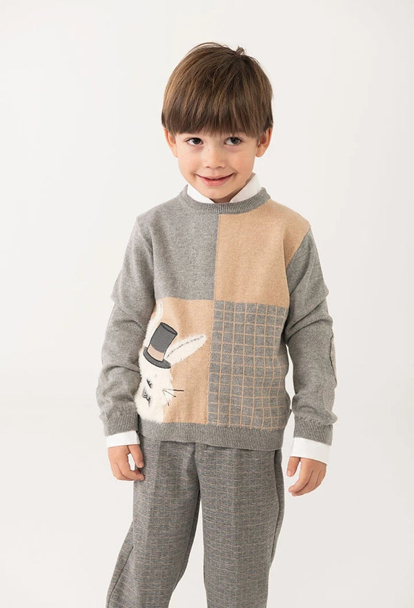 BOBOLI MAGLIONE GRIGIO CON CONIGLIETTO 712077