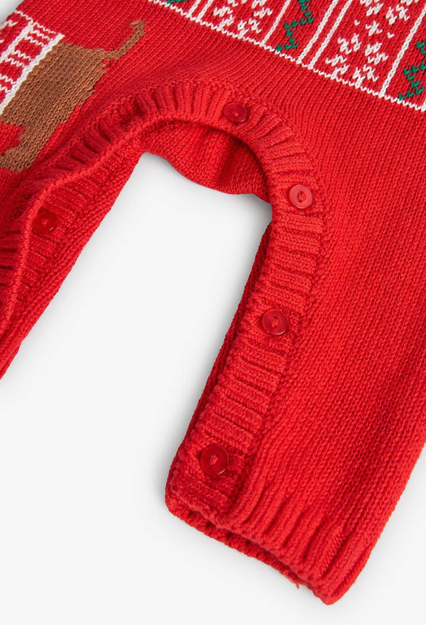 BOBOLI Tutina tricot "cucciolo" per neonati ROSSA