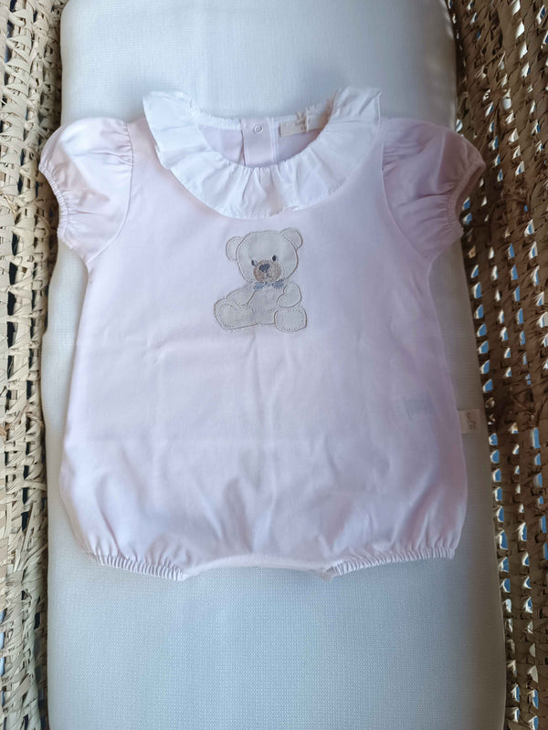 BABYGI PAGLIACCETTO ORSETTO ROSA MEZZA MANICA