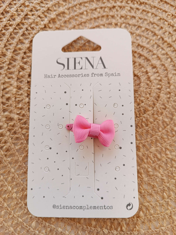 SIENA CLIP CON FIOCCO GROS GRAIN ROSA BUBBLE