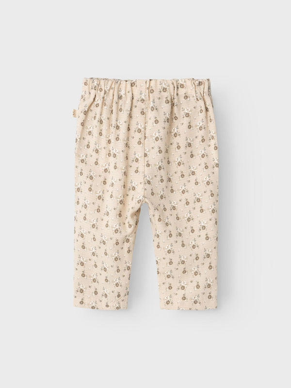 LIL ATELIER PANTALONE FANTASIA FIORI BEIGE
