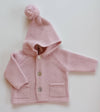 MAGLIFICIO DI VERONA CARDIGAN CON CAPPUCCIO POM POM ROSA