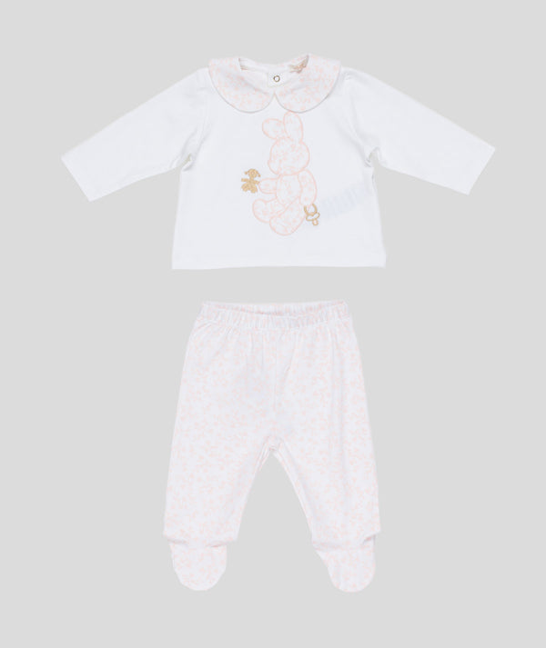 LE BEBè LBG6291 COMPLETO NEONATA BIANCO-ROSA