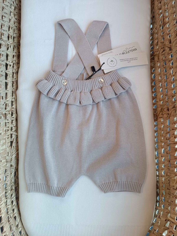 MAGLIFICIO DI VERONA PANTALONE CORTO CON BRETELLE TORTORA