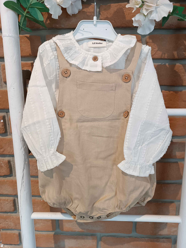 LIL ATELIER PAGLIACCETTO BEIGE LINO