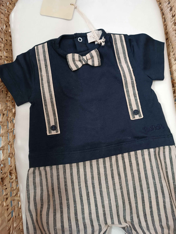 NANAN PAGLIACCETTO BLUE E BEIGE CON PAPILLON