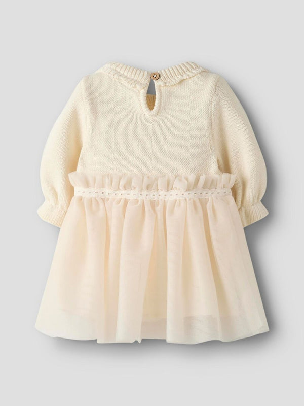 LIL ATELIER ABITO CON BODY E TULLE PISTACHIO SHELL