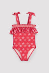 YSABEL MORA COSTUME Costume da bagno da bambina con volant stampato a stelle marine 95141