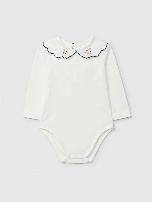 LARANJINHA BODY CON COLLETTO RICAMATO blu marino I6684M35