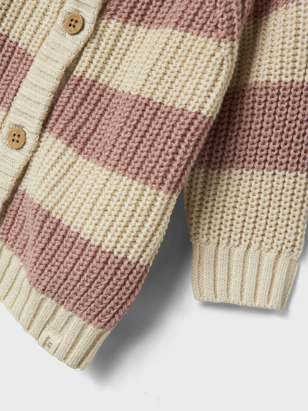LIL ATELIER CARDIGAN TURTLEDOVE/MISTY ROSE