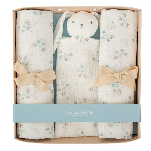 BIMBIDREAMS CONFEZIONE REGALO 2 MUSSOLE E DOUDOU AZUL SGDC2913