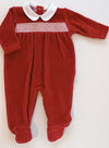 BABYGI TUTINA CINIGLIA ROSSA E PUNTO SMOCK