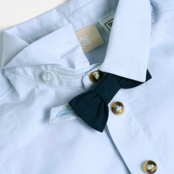 CHICCO CAMICIA MANICA LUNGA AZZURRA CON PAPILLON BLU