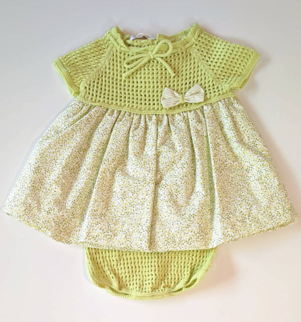 PECESA ABITO FILO TRAFORATO E COTONE FANTASIA PISTACCHIO+CULOTTE FILO PISTACCHIO