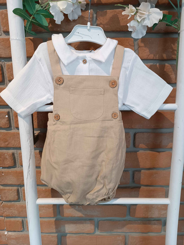 LIL ATELIER PAGLIACCETTO BEIGE LINO
