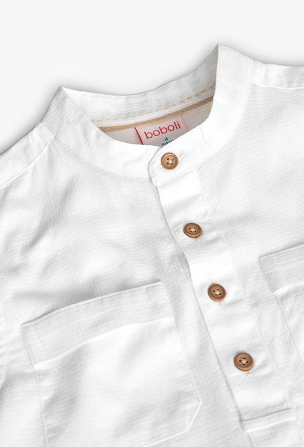 BOBOLI CAMICIA LINO BIANCA
