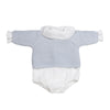 PASITO A PASITO SET MAGLIA IN TRICOT + CULOTTE + BODY BAMBULA AZZURRO 0-1 MESE