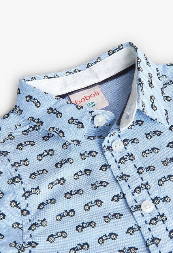 BOBOLI CAMICIA AZZURRA FANTASIA MACCHININE