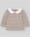 PAZ RODRIGUEZ COMPLETO COTONE/CASHMERE LAVORATO COLLO TONDO TORTORA