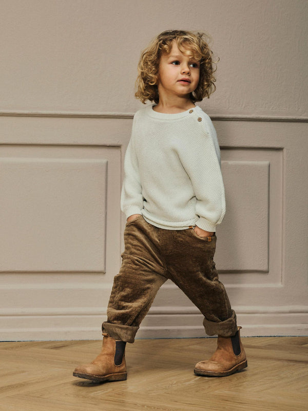 LIL ATELIER PANTALONE VELLUTO A COSTE SEPIA TINT