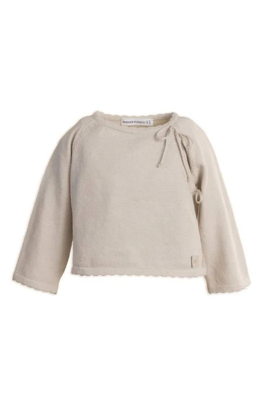 BAMBOOM MAGLIA CON APERTURA INCROCIATA SAND