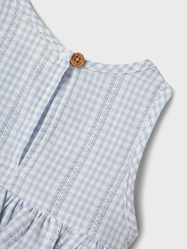 LIL ATELIER PAGLIACCETTO CON VOLANT AZZURRO
