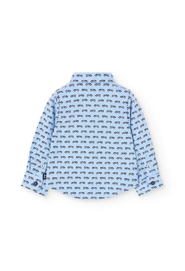 BOBOLI CAMICIA AZZURRA FANTASIA MACCHININE