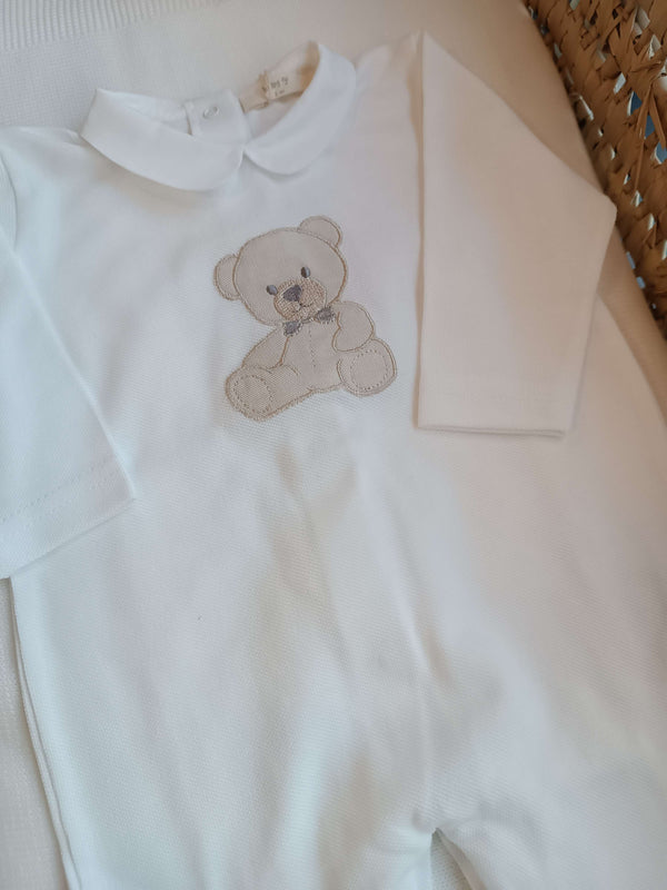 BABYGI TUTINA PIQUET BIANCA CON ORSETTO