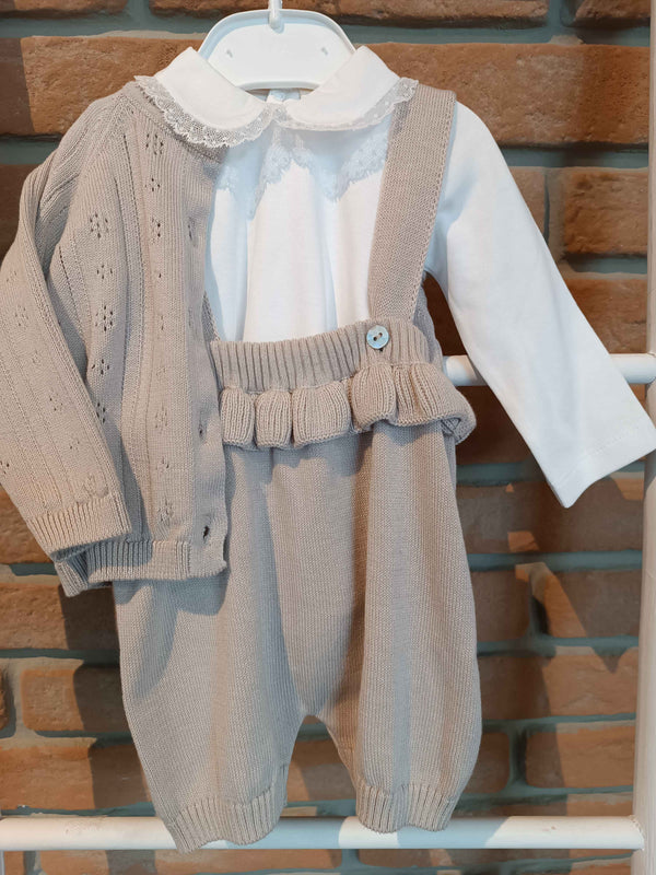 MAGLIFICIO DI VERONA PANTALONE CORTO CON BRETELLE TORTORA