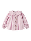 NAME IT CAMICIA A CAMPANA ROSA CON RICAMO
