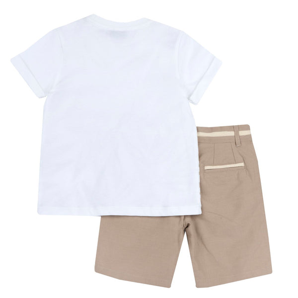 CHICCO COMPLETO T-SHIRT E PANTALONI CORTI BEIGE