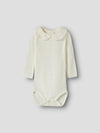 NAME IT BODY pura lana merino con colletto pizzo snow white