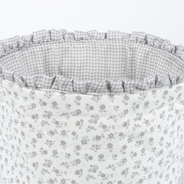 PASITO A PASITO CESTINO ORGANIZER HOME LITTLE BLOOM FIORI GRIGIO